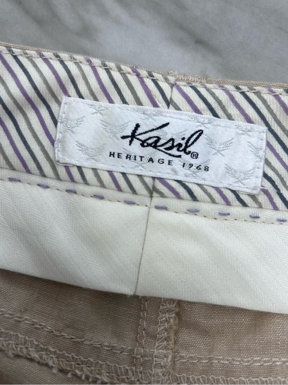 🩵MAKE OFFER🩵 NWT Kasil Light Beige Linen Blend Bermuda Shorts Khaki Sz 30 - Picture 4 of 7
